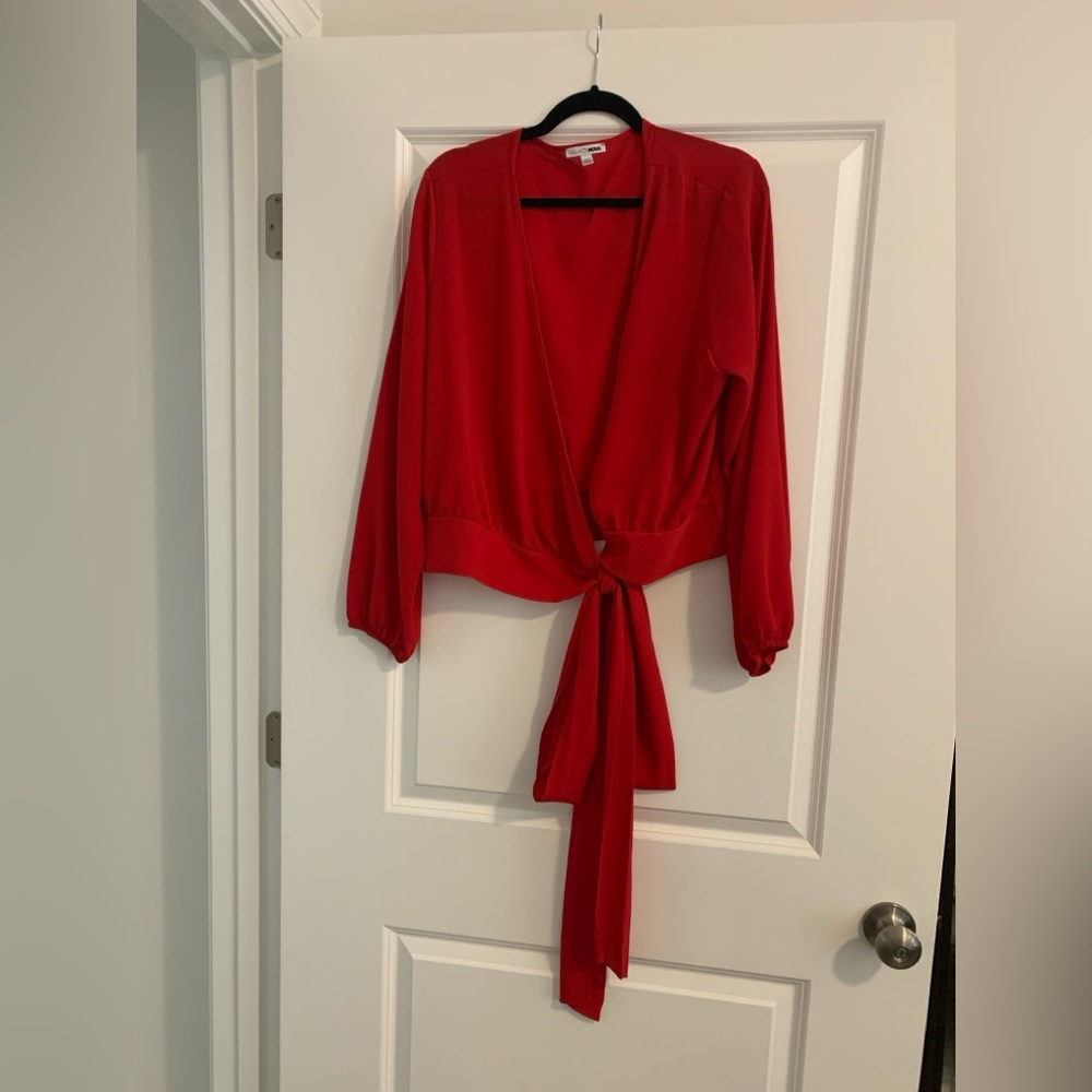 Fashion Nova Red Wrap Blouse